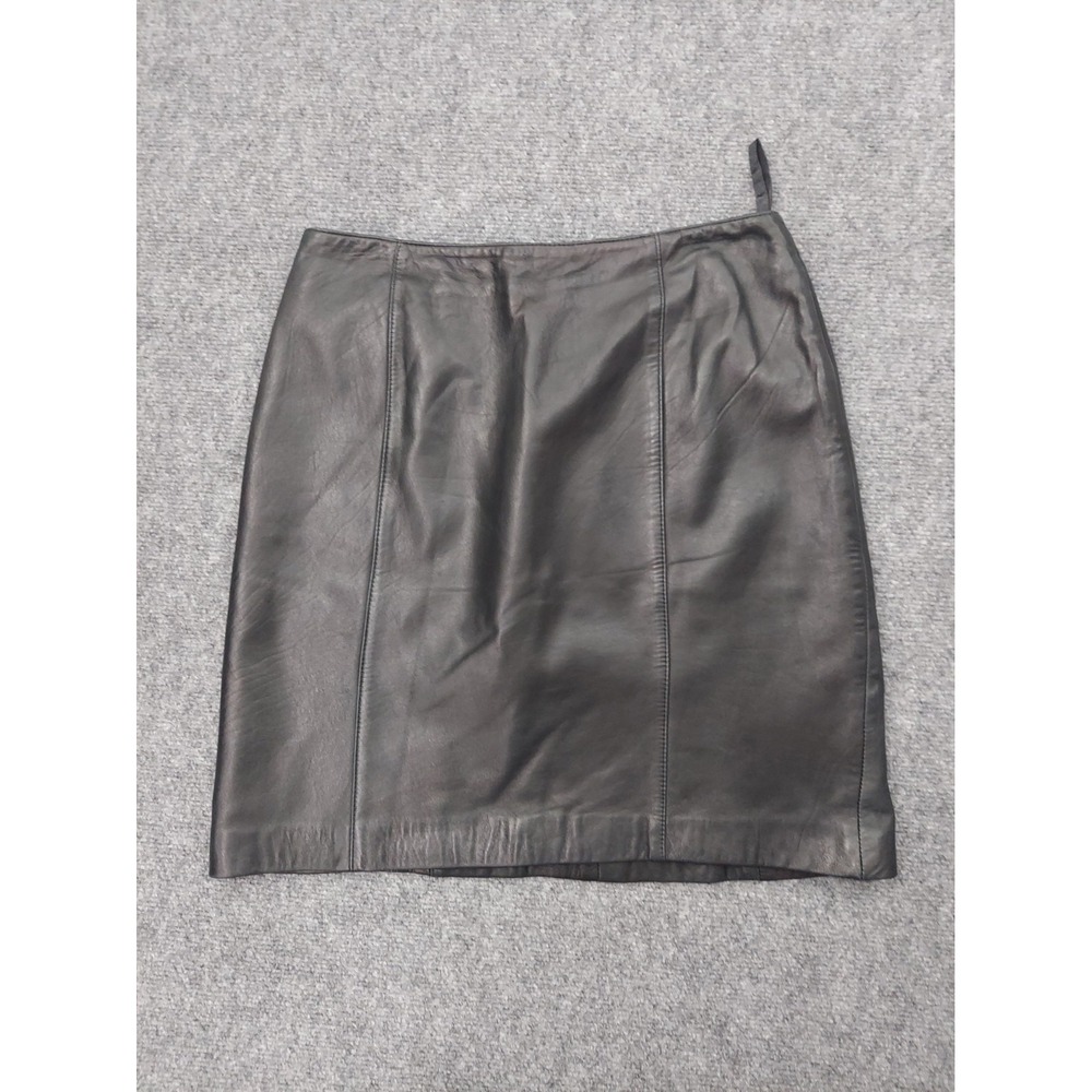 Talbots Leather Skirt Womens 6 Black Butter Soft Lined Career Pencil Knee Zip